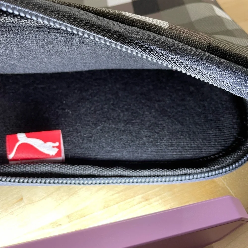 Puma Men's Black, Green, and Gray Plaid Padded Tablet Sleeve